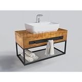 NTConcept Are Masif Ahşap Lavabo Dolabı Hilton - 120 Cm Ceviz