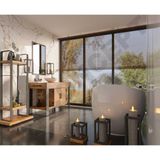 Ntconcept Arwen Ayna Çerçeveli Masif Ahşap Lavabo Dolabı Hilton - 120 cm - Açık Ceviz