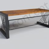 Ntconcept Doğal Ağaç Açık Ceviz Renk Metal Perdeli Ofis ve Çalışma Masası (75cm-160cm-h76cm)