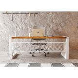 Ntconcept Doğal Ahşap Ofis ve Çalışma Masası 85x160 - Renk Seçenekli -maom116aom (Eskitme Beyaz)