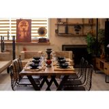 Ntconcept Doğal Ahşap Sandalyeli Masa TAKIMI(100CM-210CM Masa+6 Sandalye) - 100cm-210cm+6 Sandalye - Renkli