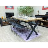 Ntconcept Doğal Ahşap Sandalyeli Masa TAKIMI(85CM-210CM Masa+10 Sandalye) - 85cm-210cm+10 Sandalye - Renkli