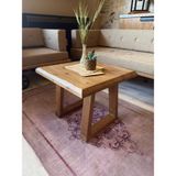 Ntconcept Fav Masif Ahşap Sehpa - 60x60cm - Eskitme Siyah