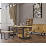 Ntconcept Kain Doğal Ahşap Dörtlü Ofis ve Çalışma Odası Takımı - 85 x 200 cm