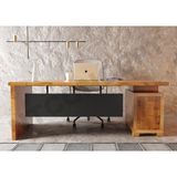 Ntconcept Ken Masif Ağaç Ofis ve Çalışma Masası - Ebat Seçenekli - 85x250 cm - Açık Ceviz