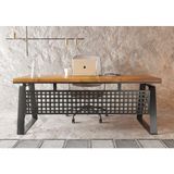Ntconcept Lesha Masif Ağaç Ofis ve Çalışma Masası - Ebat Seçenekli - 85x210 cm - Açık Ceviz