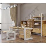 Ntconcept Lue Doğal Ahşap Ofis ve Çalışma Odası Takımı - 85 x 220 cm