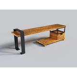 Ntconcept Lue Masif Ahşap Tv Stand - (Genişlik 200CM) - Ceviz - Ekru
