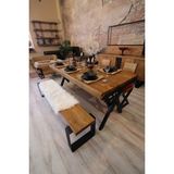 Ntconcept Masif Ağaç Yemek Masası - 85cm-200cm - Açık Ceviz