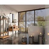 NTConcept Mina Ayna Çerçeveli Masif Ahşap Lavabo Dolabı Hilton - 90 Cm Ceviz