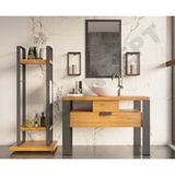 NTConcept Mina Ayna Çerçeveli Masif Ahşap Lavabo Dolabı HILTON(90CM)