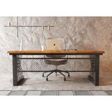 Ntconcept Onix Masif Ağaç Ofis ve Çalışma Masası - Ebat Seçenekli - 75x220 cm - Açık Ceviz