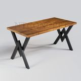 Ntconcept Pera Açık Ceviz Masif Ağaç Çalışma Masası (d75cm-boy160cm-h76cm)
