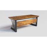 Ntconcept Perra Masif Ağaç Ofis ve Çalışma Masası - Ebat Seçenekli - 100x220 cm - Açık Ceviz