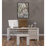 Ntconcept Pex Doğal Ahşap Üçlü Ofis ve Çalışma Odası Takımı - 85 x 160 cm
