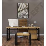 Ntconcept Roni Doğal Ahşap Üçlü Ofis ve Çalışma Odası Takımı - 85 x 200 cm
