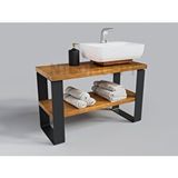 NTConcept Sien Masif Ahşap Lavabo Dolabı Hilton - 80 Cm Ceviz