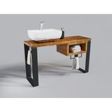 Ntconcept Sin Masif Ahşap Lavabo Dolabı Hilton - 140 cm - Açık Ceviz