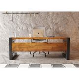 Ntconcept Trin Masif Ağaç Ofis ve Çalışma Masası - Ebat Seçenekli - 85x220 cm - Açık Ceviz