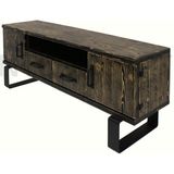Ntconcept Voha Masif Ahşap Tv Stand - (Genişlik 200CM) - Ceviz - Ekru