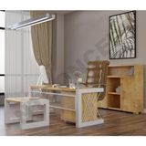 Ntconcept Wenox Doğal Ahşap Dörtlü Ofis ve Çalışma Odası Takımı - 85 x 180 cm