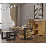 Ntconcept Wenoxi Doğal Ahşap Dörtlü Ofis ve Çalışma Odası Takımı - 85 x 200 cm