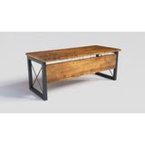 Ntconcept Win Masif Ağaç Ofis ve Çalışma Masası - Ebat Seçenekli - 100x250 cm - Açık Ceviz