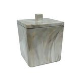 nu steel Taş Çit Reçine Dekoratif Banyo Vanity Tezgah Depolama Organizatör Teneke Kutu Kavanoz Pamuklu Çubuklar, Yuvarlaklar, Toplar, Makyaj Süngerleri, Banyo Tuzları-Mermer