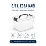 Nuaen 8,5 L Ecza Kabı Şeffaf İlaç ve İlk Yardım Malzemesi Saklama Kutusu Taşıma Saplı