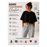 NUATEX Kendi Tasarımını Yükle Kişiye Özel Baskılı Crop Tişört