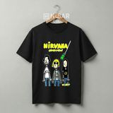 Nubarco Nirvana Efsanesi Tasarımlı Unisex Premium %100 Pamuklu Tişört | Yüksek Kalite Baskılı - Siyah - XL