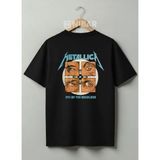 Nubarco Premium Baskı Kaliteli Metallica Tasarımlı Pamuklu Unisex Tişört - Siyah - XL