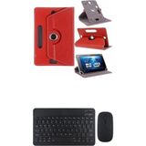 Nubia Red Magic Nova 11'' Kılıf Uyumlu Standlı Kablosuz Bluetooth Klavye Mouse Set - Kahverengi