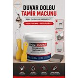 NUBLADO 1 KG Duvar Tamir Dolgu Macunu + 2 Adet Plastik Spatula + Kübik Zımpara (4'lü Set) Duvar Tamir Seti