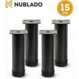 Nublado 15 cm Siyah Mobilya Ayağı 4’lü Set Ayarlanabilir Tabanlı Metal Dolap Masa Ayağı