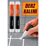 NUBLADO 2 Adet Mermer Fayans Derz Dolgusu Boyama Boyası Kalemi Beyaz Hızlı Kuruyan Su Bazlı Kokusuz Kalıcı Yenileme