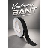 Nublado 2,5 cm x 5 Metre Yapışkanlı Premium Yer Zemin Merdiven Zemin Kaydırmaz Bant Kaymaz Bandı Siyah - 1 Adet