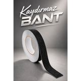 NUBLADO 2,5 cm X 5 METRE Yapışkanlı Premium Yer Zemin Merdiven Zemin Kaydırmaz Bant Kaymaz Bandı Siyah