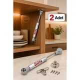 Nublado 2'li Dolap Kapak Amortisörü 80N 20 cm Gri 2 Adet Gazlı Piston Seti Kalkar Kapak Destekleyici Mekanizma Mutfak Dolabı Banyo Dolabı Gardırop ve Mobilya Için