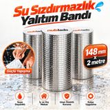 Nublado 3 Adet 196 mm 2 Metre Çatı Izolasyon Bandı Su Sızdırmaz Geçirmez Yalıtım Çamur Tamir Boru Bant - Gri