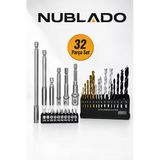 Nublado 32 Parça Matkap Ucu Ve Vidalama Bits Seti Ahşap Metal Duvar Uyumlu