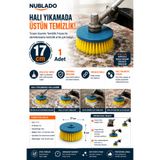 NUBLADO 7 cm Yuvarlak Temizlik Fırçası Sert Kıllı Zemin ve Halı Yıkama Fırçası