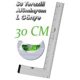 nublado Alüminyum L Gönye Su Terazili Cetvel Kaynak Kaynakçı Marangoz Gönyesi 300 mm