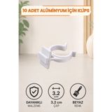 NUBLADO Alüminyum Profil İçin Beyaz Baza Klipsi 10 Adet 3,2 cm – Mutfak Tezgahı, Banyo Dolabı, Ayakkabılık,