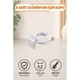 Nublado Alüminyum Profil Için Beyaz Baza Klipsi 8 Adet 3,2 cm – Mutfak Tezgahı, Banyo Dolabı, Ayakkabılık, Mobilya ve Dolap Ayakları Için Dayanıklı Plastik Ayak Tutucu Klips Seti, Kolay Montaj ve Kullanım