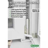 Nublado Beyaz 4 Adet Pvc Kapı ve Pencere Emniyet Stopperi - Rüzgarla Kapanmayı Önleyici, Çocuk & Evcil Hayvan Güvenlik Takozu (Çok Renkli Dayanıklı Stopper, 7x3.7cm) - 7 x 3,7 cm