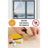 Nublado Beyaz Hazır Sineklik Çift Kat Sök Tak Pratik Yıkanabilir Pencere Kapı Sinekliği 150X125 Cmmft - 125x150