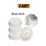 NUBLADO BRO Çamaşır Makinesi Kaydırmaz Stoper Beyaz Renk 4 ADET Titreşim Gürültü Önleyici Ayak Denge Ayağı.