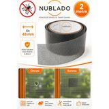 NUBLADO BT Yapışkanlı Sineklik Tülü Tamir Bandı Yırtık Kopmuş Delik Fiber Tül Yapıştırma Siyah 48 mm x 2 Metree