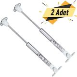 Nublado Btk Dolap Amortisörü Gazlı Piston Kapak Hidroliği (27 cm 100N) 2 Adet - Metalik Gri